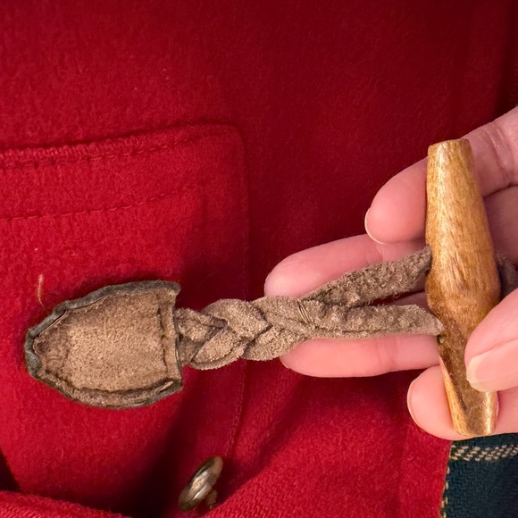 Vintage L.L.Bean Red Wool Duffle Coat Thinsulate Made in USA Women’s 10 - Picture 8 of 10